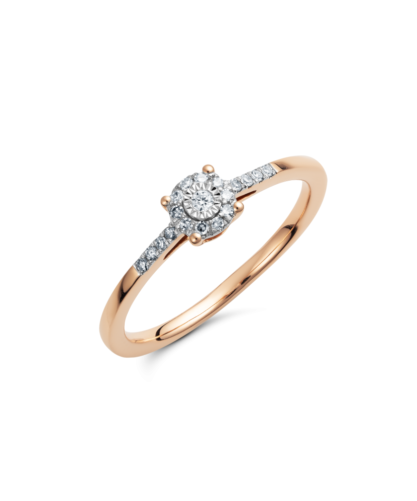 Auksinis žiedas su deimantais - Auksiniai Žiedai su brangakmeniais - Goldinga