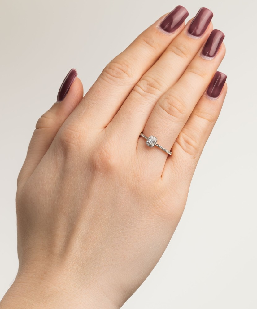 Auksinis žiedas su deimantais - Auksiniai Žiedai su brangakmeniais - Goldinga