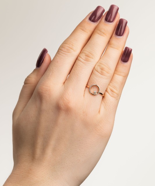 Auksinis žiedas su deimantais - Auksiniai Žiedai su brangakmeniais - Goldinga