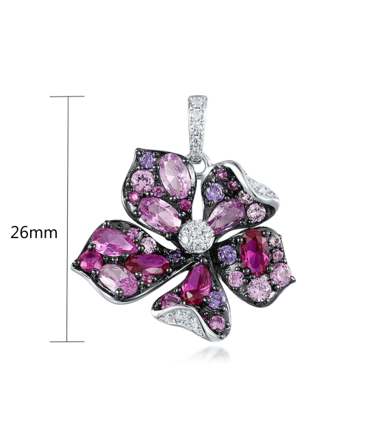 Sidabrinis pakabukas su cirkoniais "Gėlė" - Sidabriniai pakabukai - Goldinga