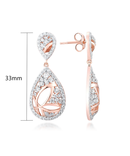 Paauksuoti Sidabriniai auskarai su cirkoniais - Sidabriniai auskarai - Goldinga