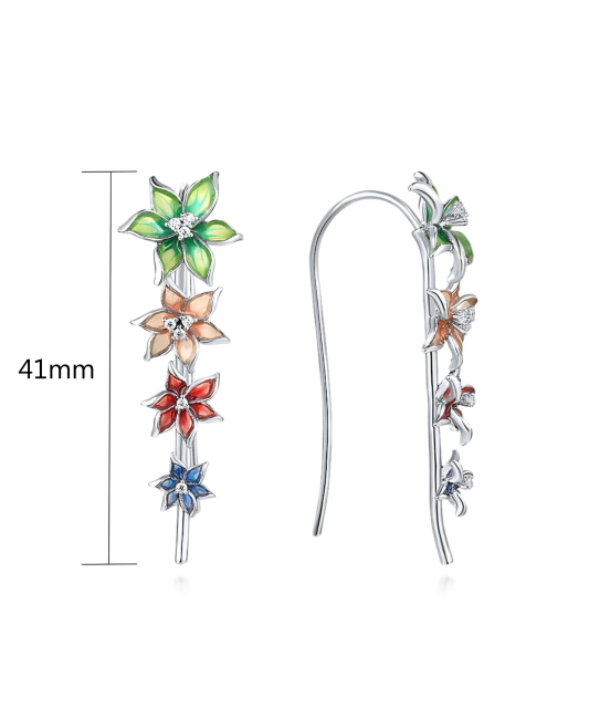 Sidabriniai auskarai su emale - Vasaros kolekcija - Goldinga