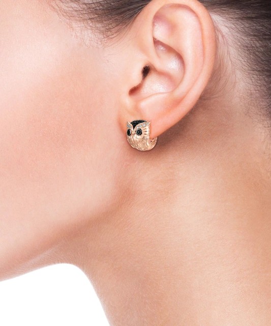 Paauksuoti Sidabriniai auskarai su cirkoniais ir špineliais - Sidabriniai auskarai - Goldinga