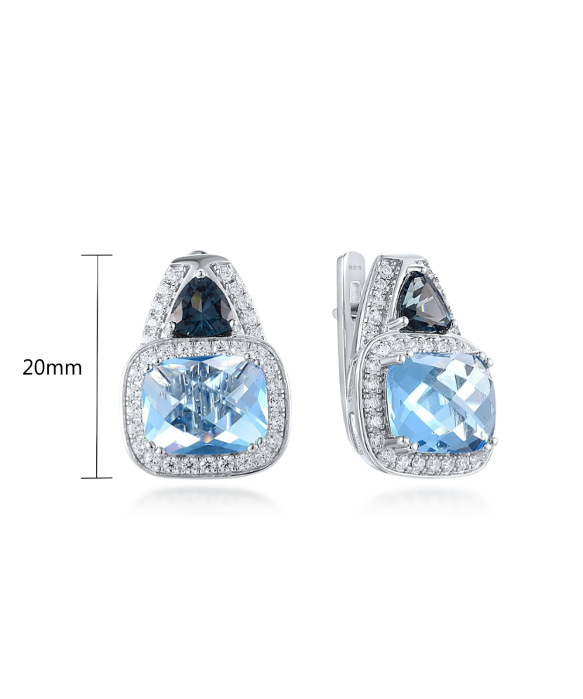 Sidabriniai auskarai su cirkoniais ir špineliais