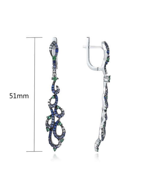 Sidabriniai auskarai su cirkoniais ir špineliais