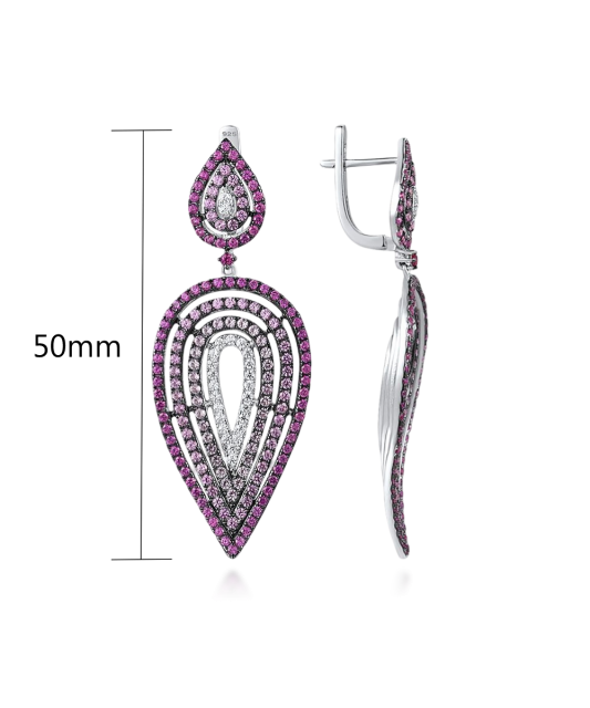 Sidabriniai auskarai su nano safyrais