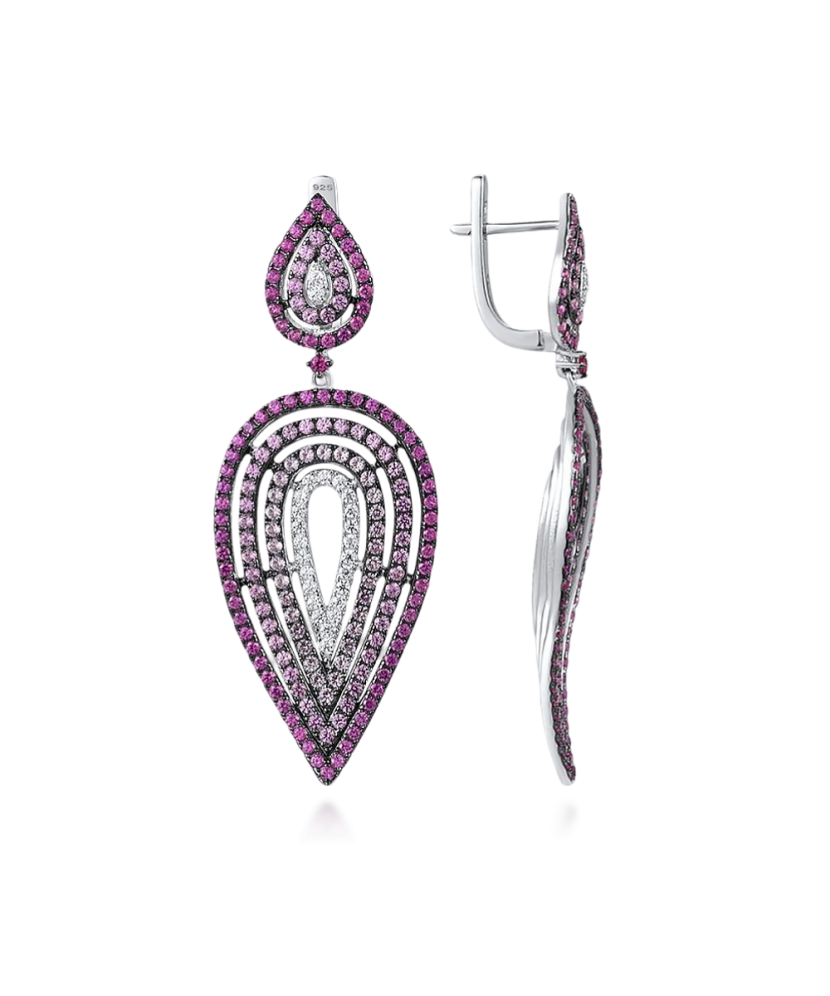 Sidabriniai auskarai su nano safyrais