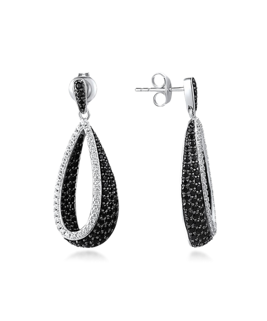 Sidabriniai auskarai su cirkoniais ir špineliais - Sidabriniai auskarai - Goldinga