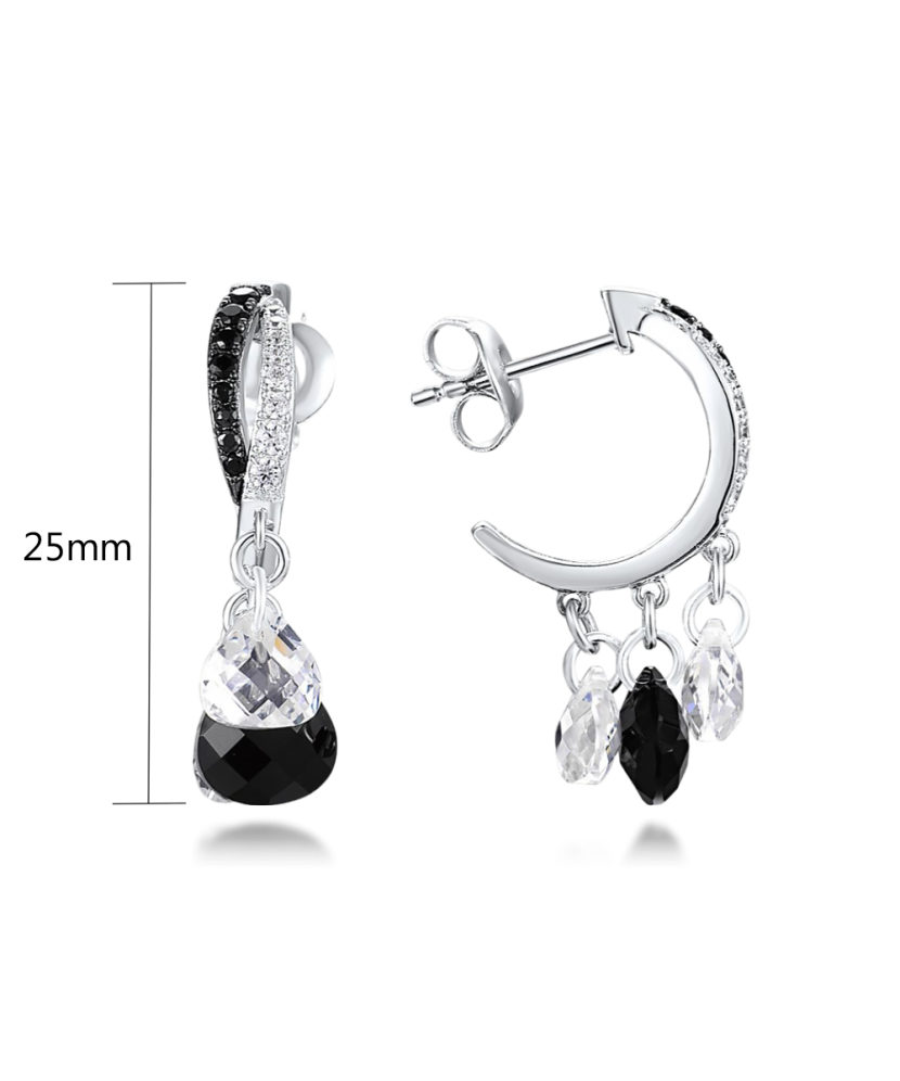 Sidabriniai auskarai su oniksu ir špineliais - Sidabriniai auskarai - Goldinga