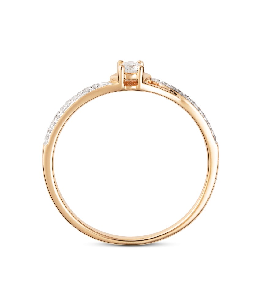 Auksinis žiedas su deimantais - Auksiniai Žiedai su brangakmeniais - Goldinga