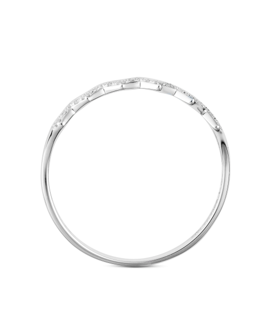 Balto aukso žiedas su deimantais - Auksiniai Žiedai su brangakmeniais - Goldinga