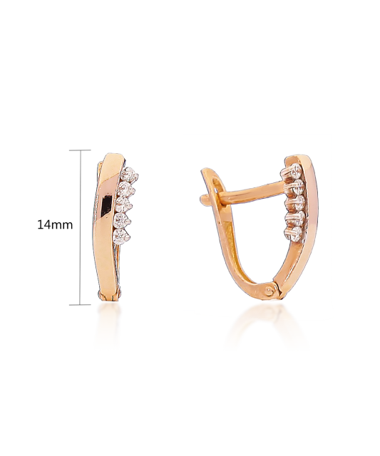 Auksiniai auskarai su cirkoniais - Auksiniai auskarai - Goldinga