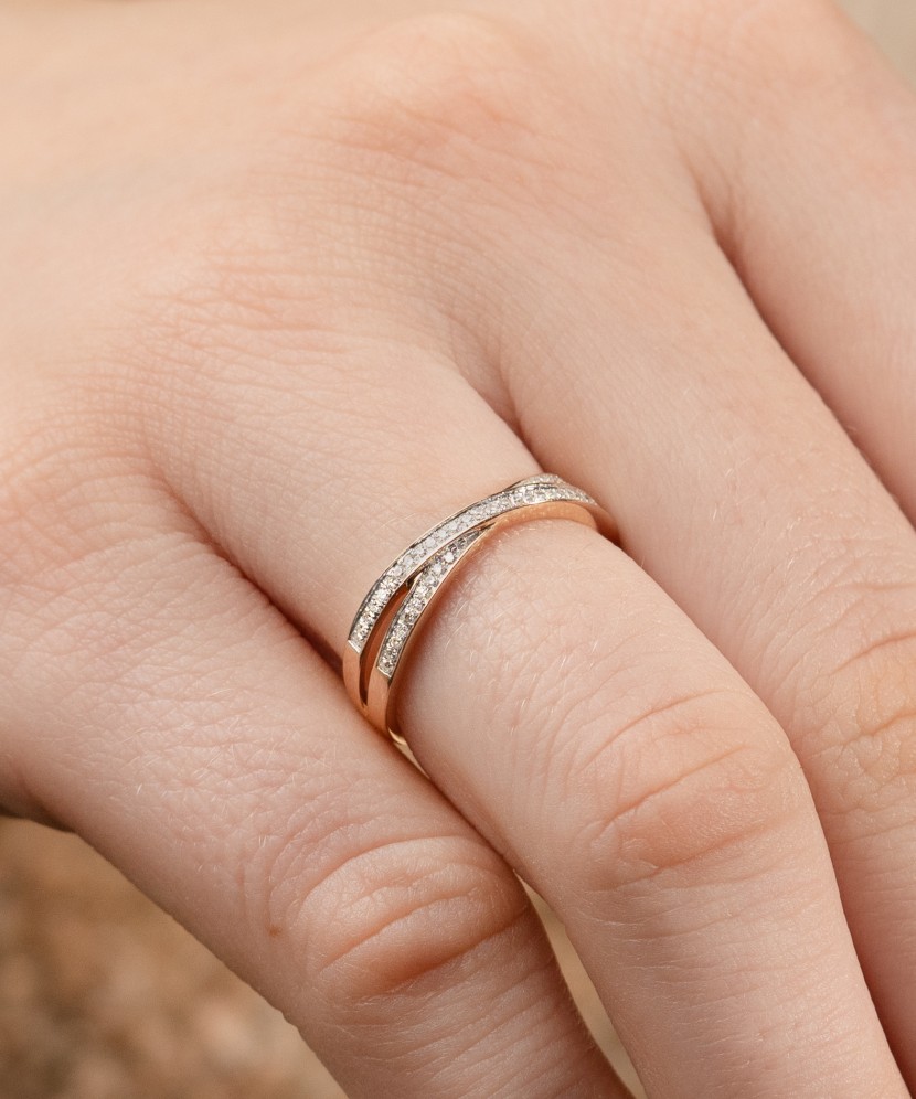 Auksinis žiedas su deimantais - Auksiniai Žiedai su brangakmeniais - Goldinga