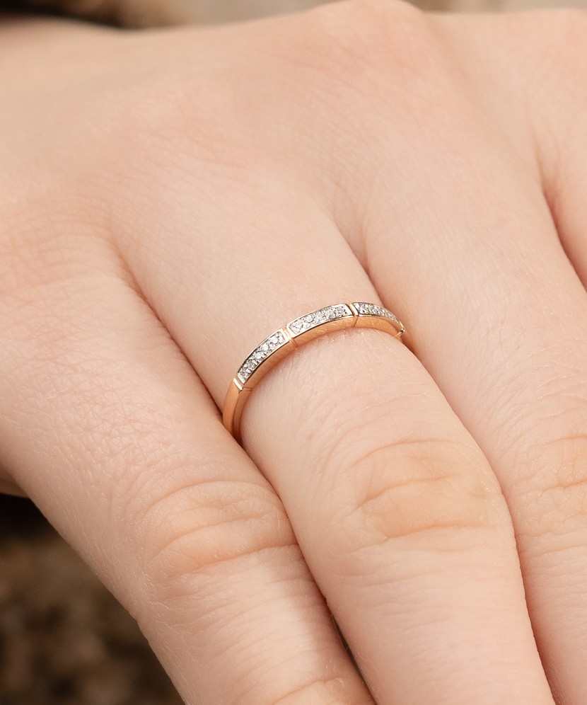 Auksinis žiedas su deimantais - Auksiniai Žiedai su brangakmeniais - Goldinga