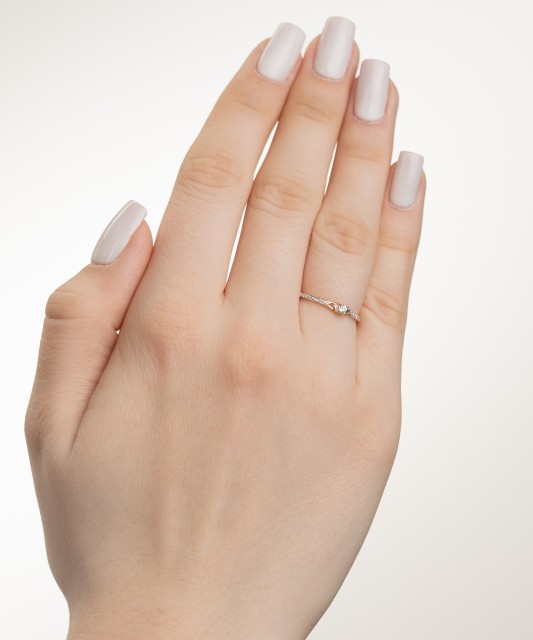 Auksinis žiedas su deimantais - Auksiniai Žiedai su brangakmeniais - Goldinga