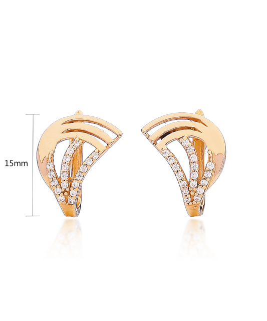 Auksiniai auskarai su cirkoniais - Auksiniai auskarai - Goldinga