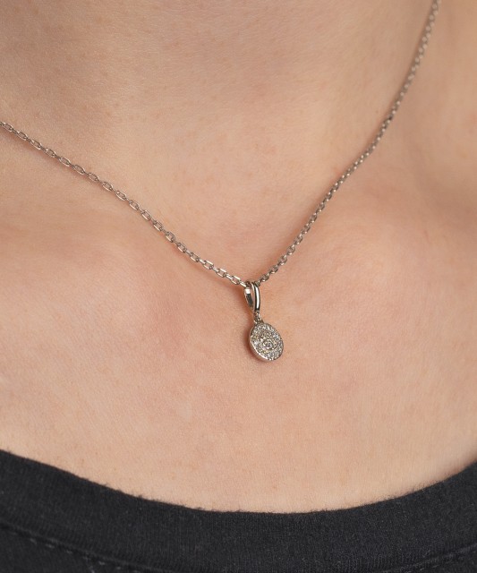 Balto aukso pakabukas su deimantais  - Goldinga