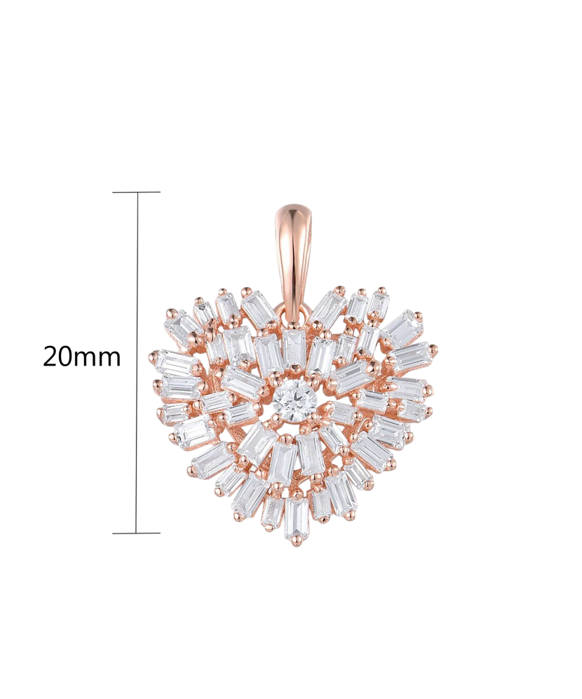 Sidabrinis paauksuotas pakabukas su cirkoniais "Širdis"  - Goldinga