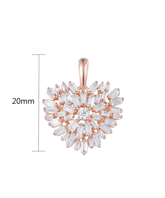 Sidabrinis paauksuotas pakabukas su cirkoniais "Širdis"  - Goldinga