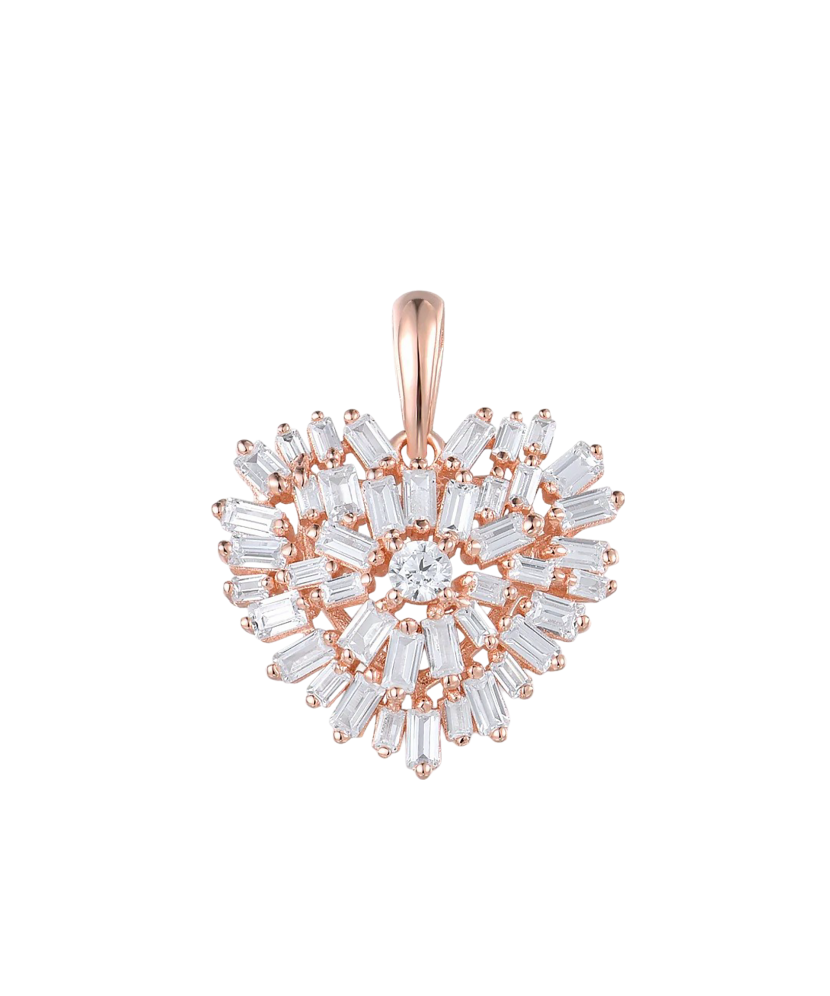 Sidabrinis paauksuotas pakabukas su cirkoniais "Širdis"  - Goldinga