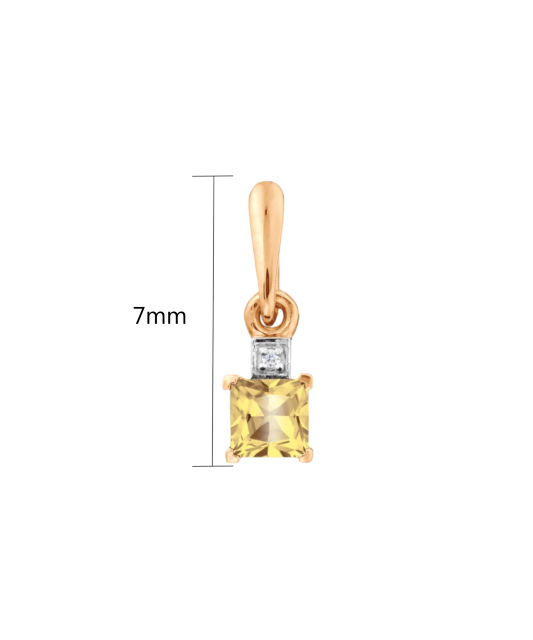 Auksinis pakabukas su citrinu ir cirkoniais - Auksiniai pakabukai - Goldinga