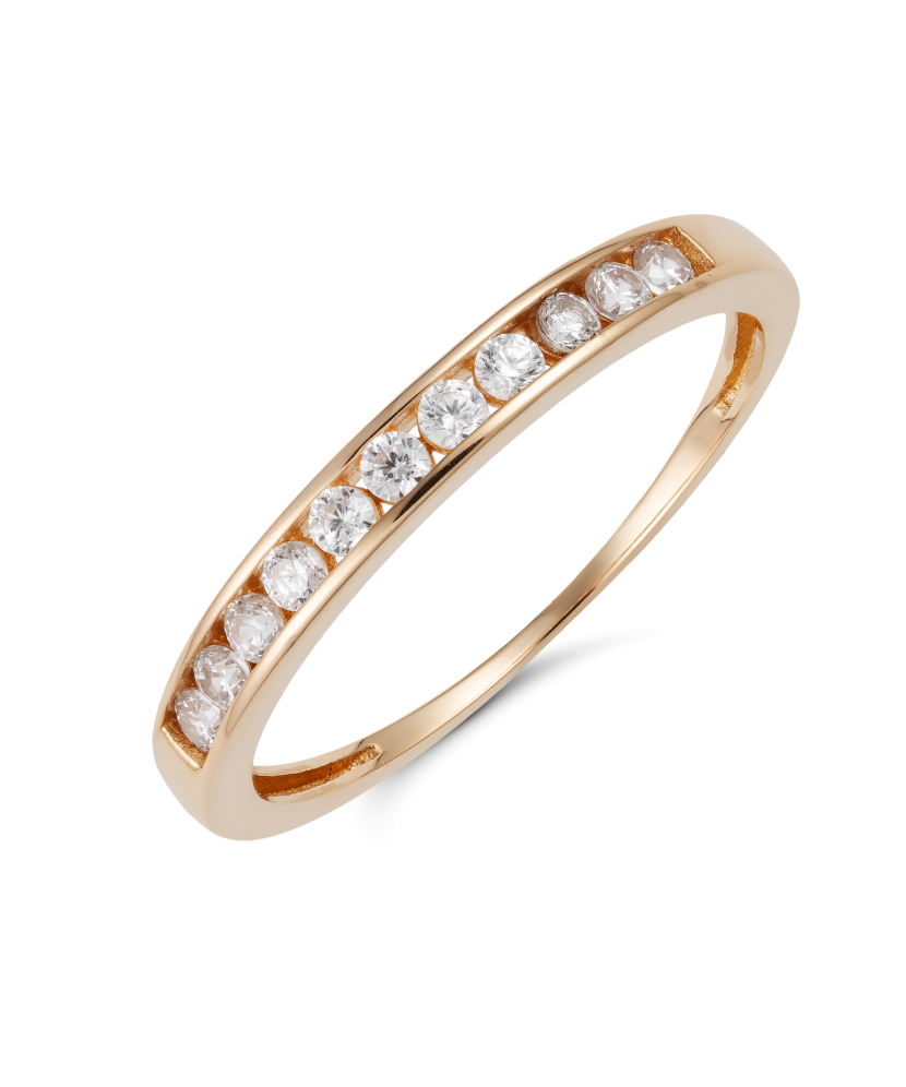 Auksinis žiedas su cirkoniais - Perkamiausi - Goldinga