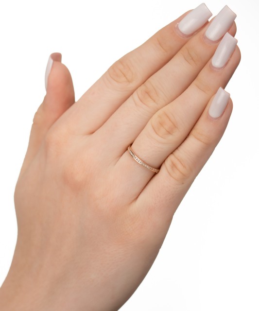 Auksinis žiedas su cirkoniais - Auksiniai žiedai - Goldinga