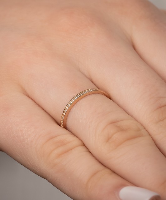 Auksinis žiedas su cirkoniais - Auksiniai žiedai - Goldinga