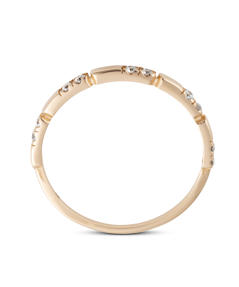 Auksinis žiedas su cirkoniais - Auksiniai žiedai - Goldinga