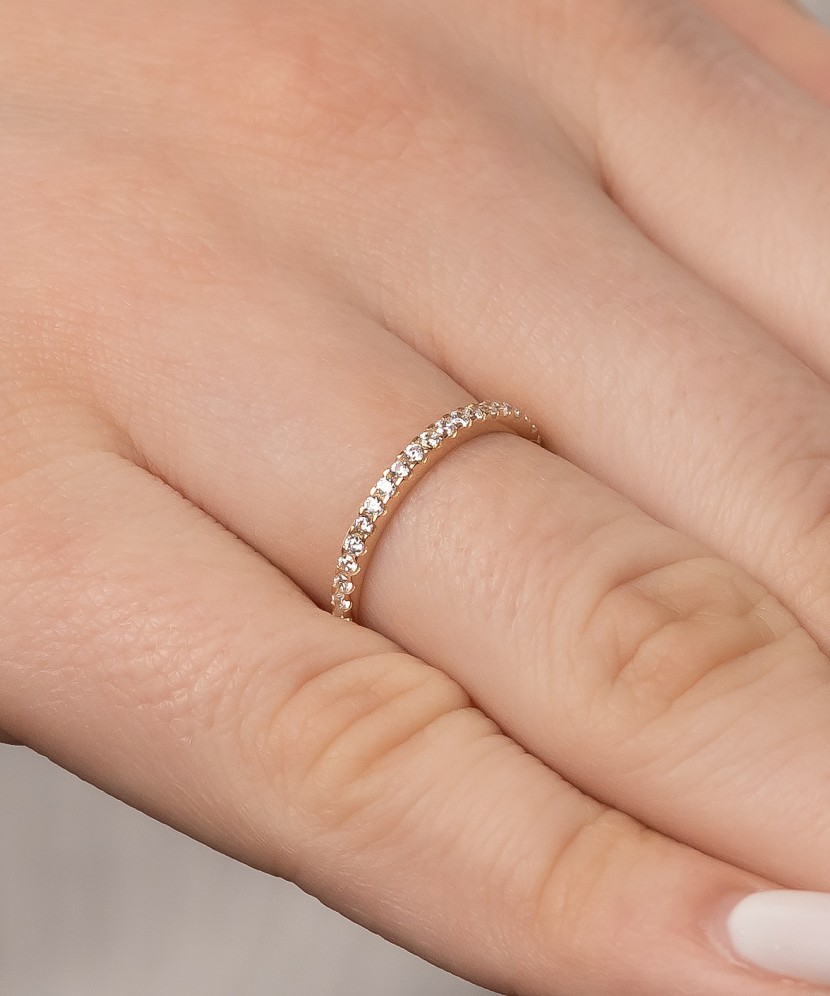 Auksinis žiedas su cirkoniais - Auksiniai žiedai - Goldinga