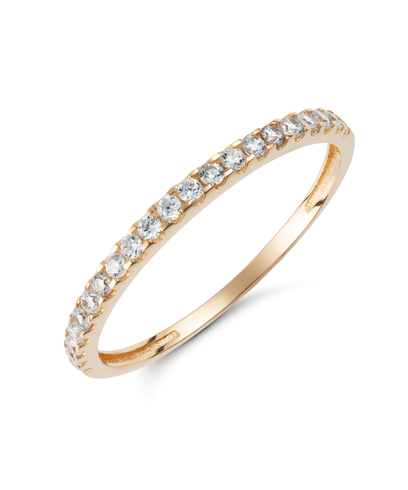 Auksinis žiedas su cirkoniais - Auksiniai žiedai - Goldinga