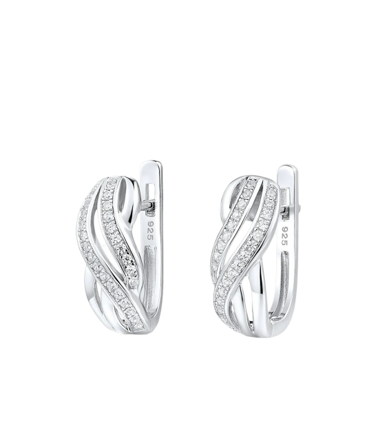 Sidabriniai auskarai su cirkoniais - Sidabriniai auskarai - Goldinga