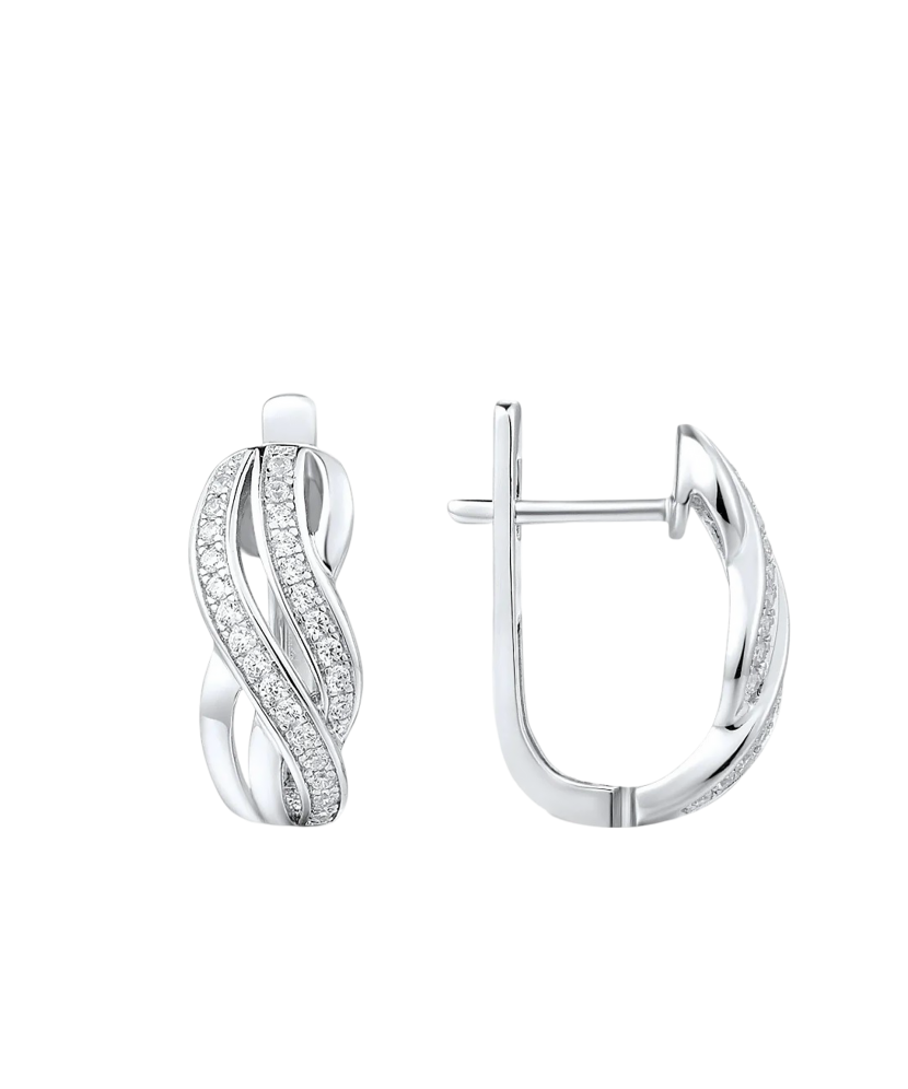 Sidabriniai auskarai su cirkoniais - Sidabriniai auskarai - Goldinga