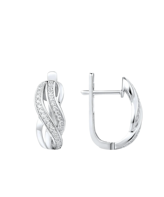 Sidabriniai auskarai su cirkoniais - Sidabriniai auskarai - Goldinga