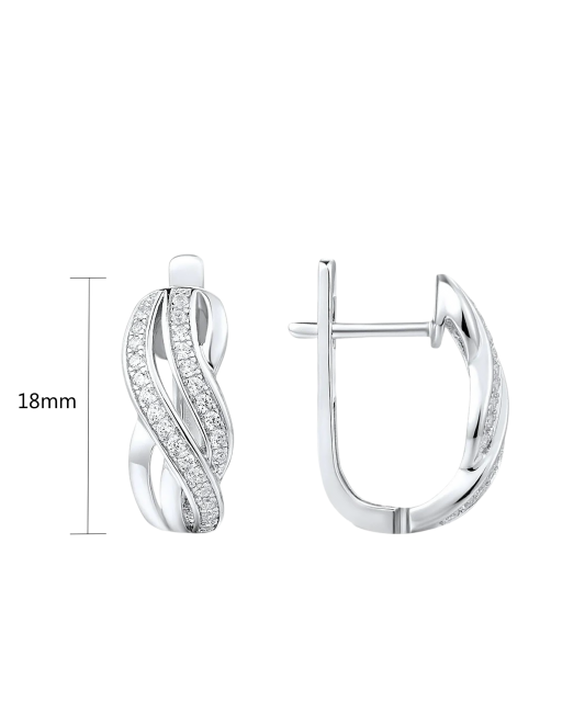 Sidabriniai auskarai su cirkoniais - Sidabriniai auskarai - Goldinga