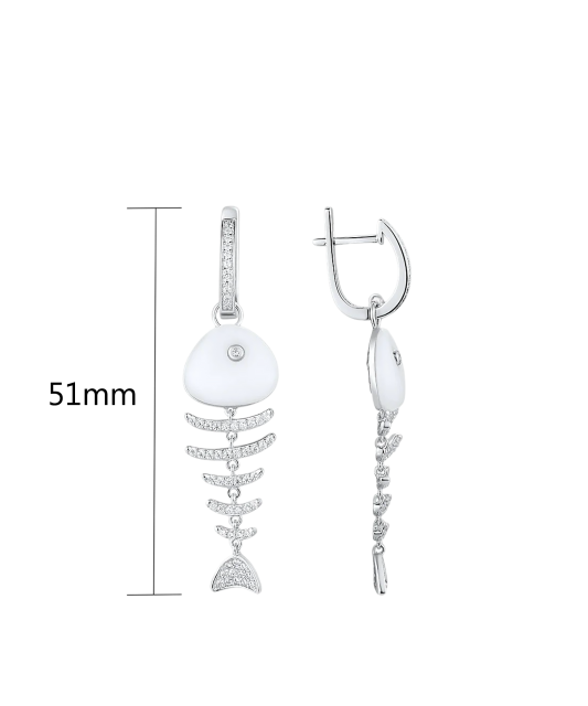 Sidabriniai auskarai su cirkoniais ir emale - Sidabriniai auskarai - Goldinga