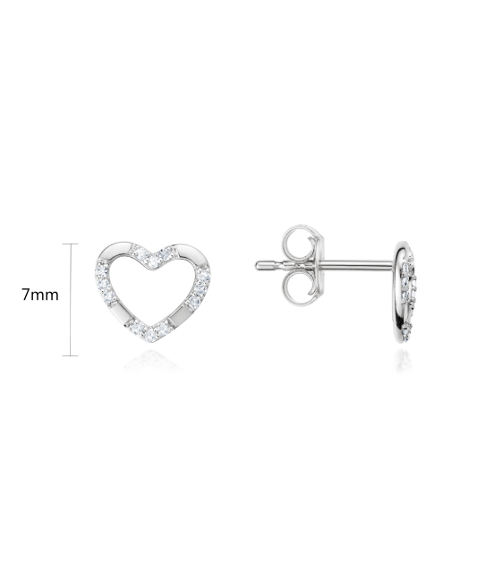 Balto aukso auskarai su deimantais - Auksiniai Auskarai su brangakmeniais - Goldinga