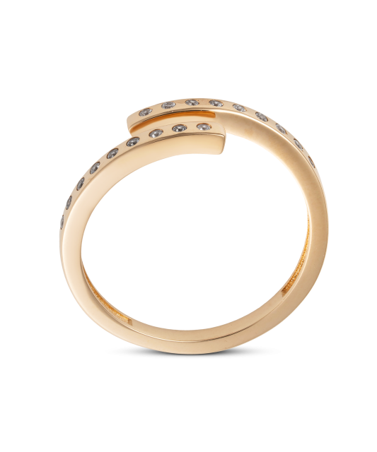 Auksinis žiedas su cirkoniais - Auksiniai žiedai - Goldinga