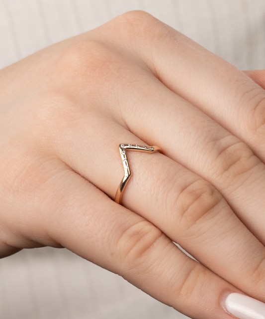 Auksinis žiedas su cirkoniais - Auksiniai žiedai - Goldinga