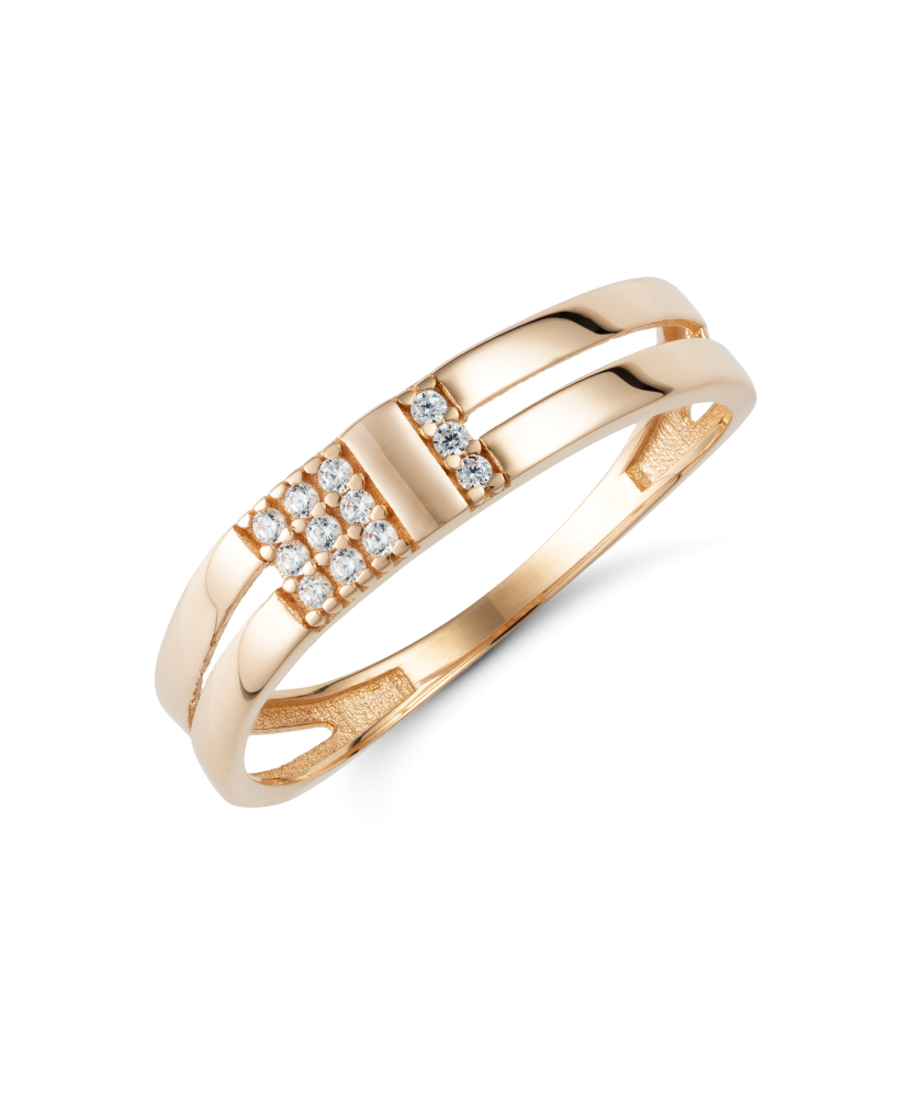 Auksinis žiedas su cirkoniais