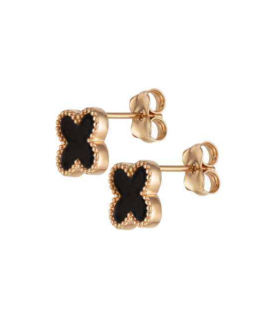 Auksiniai auskarai su oniksu - Auksiniai auskarai - Goldinga