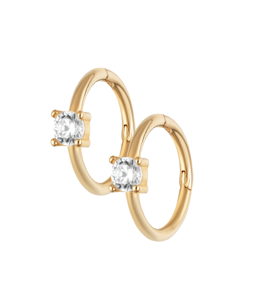 Auksiniai auskarai su cirkoniais