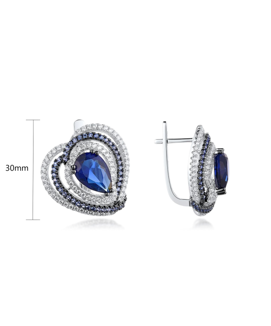 Sidabriniai auskarai su cirkoniais ir špineliais - Sidabriniai auskarai - Goldinga