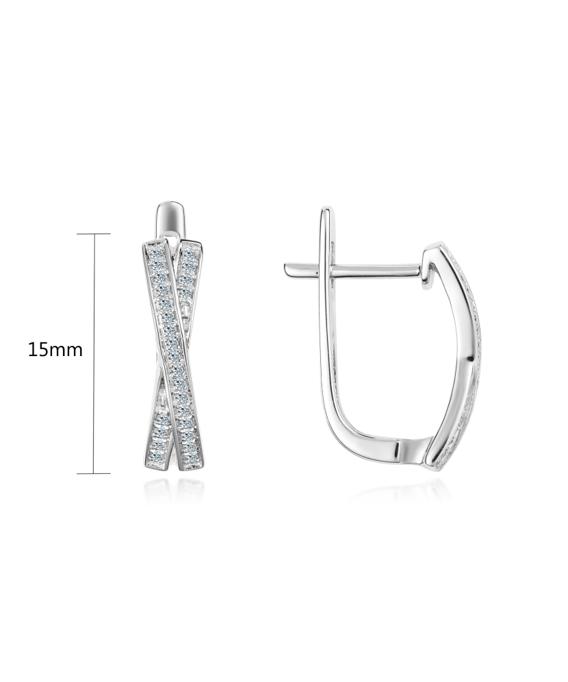 Balto aukso auskarai su deimantais  - Goldinga