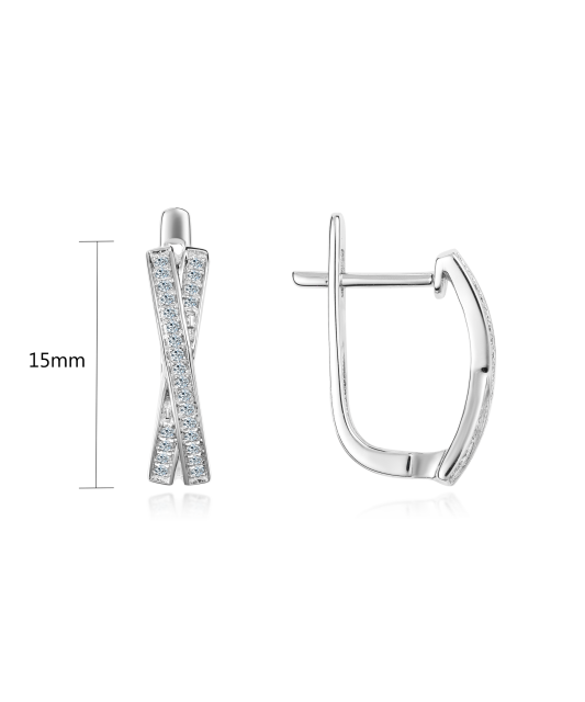 Balto aukso auskarai su deimantais  - Goldinga