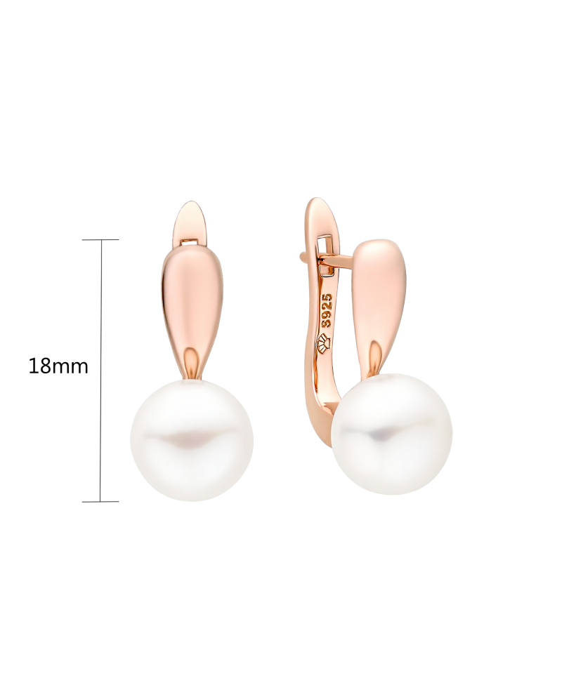 Paauksuoti Sidabriniai auskarai su perlais - Auskarai su perlais - Goldinga