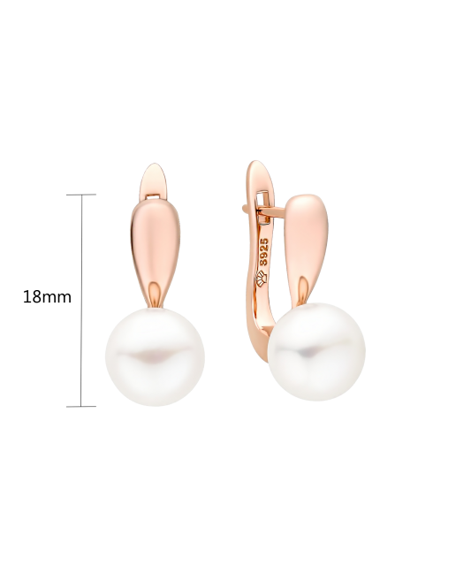 Paauksuoti Sidabriniai auskarai su perlais - Auskarai su perlais - Goldinga