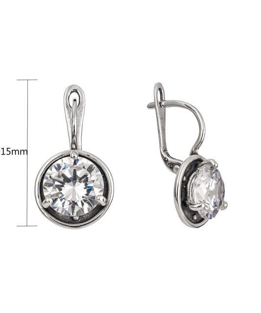 Sidabriniai auskarai su kristalais - Sidabriniai auskarai - Goldinga