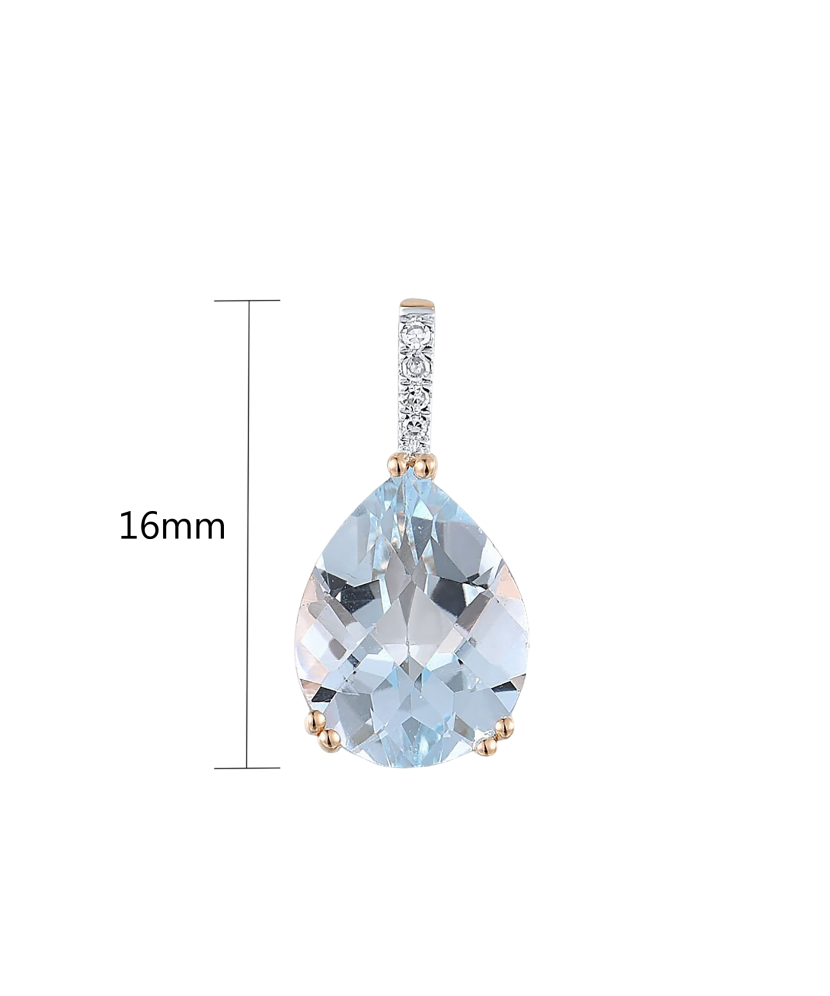 Auksinis pakabukas su deimantais ir topazu - Pakabukai su brangakmeniais - Goldinga