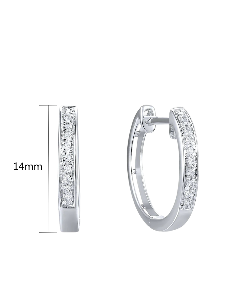 Balto aukso auskarai su deimantais  - Goldinga